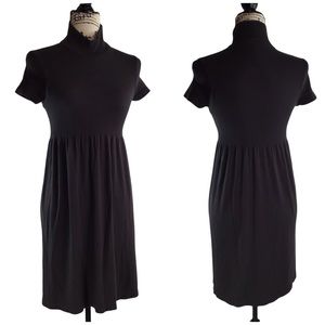 JJ AUTHENTIC - Mock Turtleneck Empire Waist Midi Dress